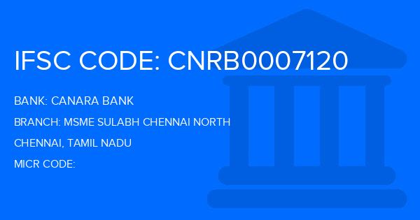 Canara Bank Msme Sulabh Chennai North Branch IFSC Code