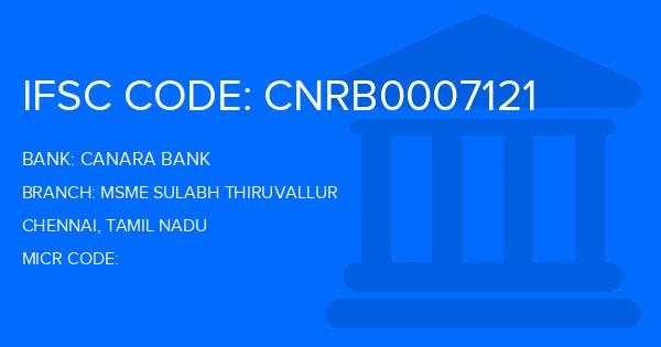 Canara Bank Msme Sulabh Thiruvallur Branch IFSC Code