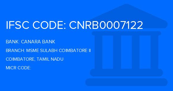 Canara Bank Msme Sulabh Coimbatore Ii Branch IFSC Code