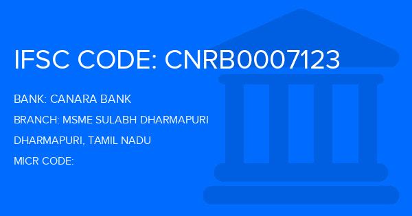 Canara Bank Msme Sulabh Dharmapuri Branch IFSC Code