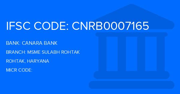 Canara Bank Msme Sulabh Rohtak Branch IFSC Code