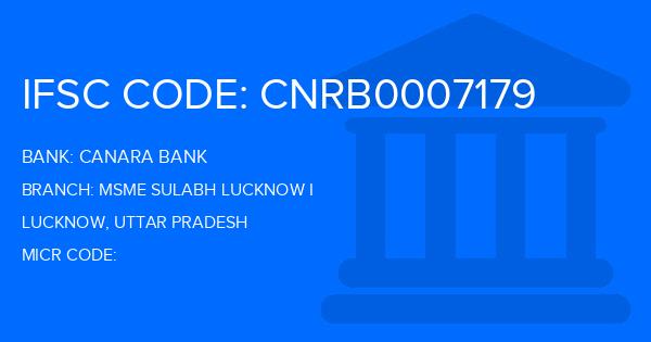 Canara Bank Msme Sulabh Lucknow I Branch IFSC Code