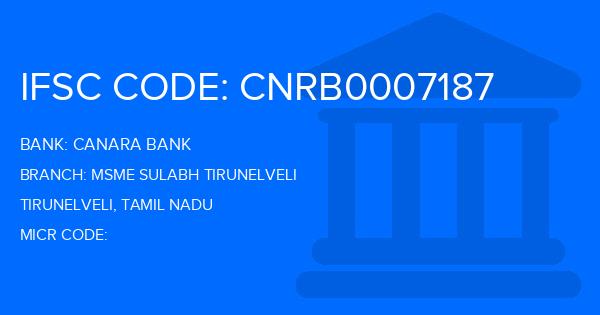 Canara Bank Msme Sulabh Tirunelveli Branch IFSC Code