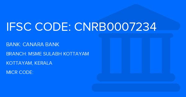 Canara Bank Msme Sulabh Kottayam Branch IFSC Code