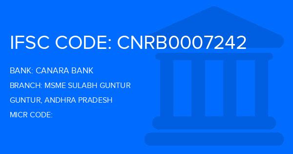 Canara Bank Msme Sulabh Guntur Branch IFSC Code