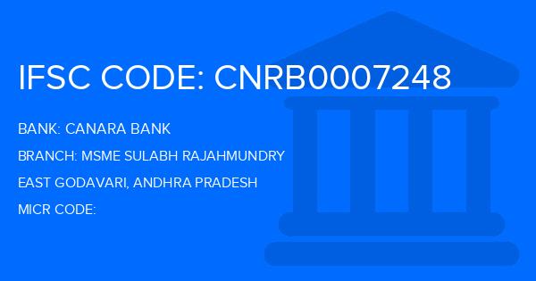 Canara Bank Msme Sulabh Rajahmundry Branch IFSC Code
