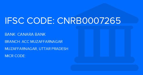 Canara Bank Acc Muzaffarnagar Branch IFSC Code