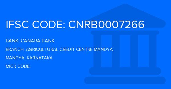 Canara Bank Agricultural Credit Centre Mandya Branch IFSC Code