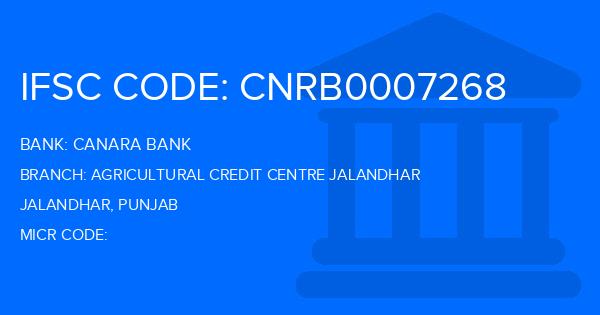 Canara Bank Agricultural Credit Centre Jalandhar Branch IFSC Code