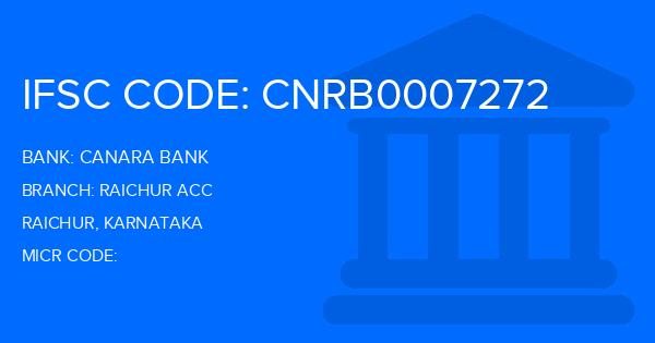 Canara Bank Raichur Acc Branch IFSC Code