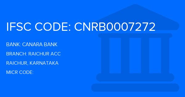 Canara Bank Raichur Acc Branch IFSC Code