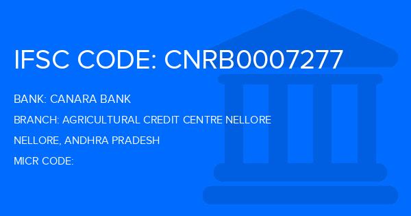 Canara Bank Agricultural Credit Centre Nellore Branch IFSC Code