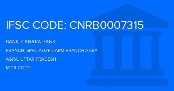 Canara Bank Specialized Arm Branch Agra Branch IFSC Code