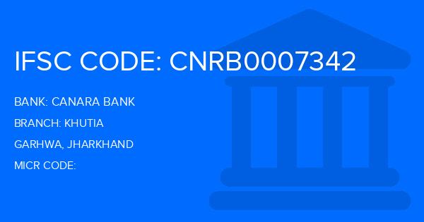 Canara Bank Khutia Branch IFSC Code