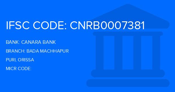 Canara Bank Bada Machhapur Branch IFSC Code