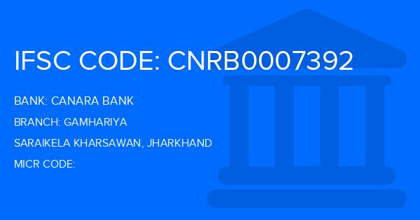 Canara Bank Gamhariya Branch IFSC Code