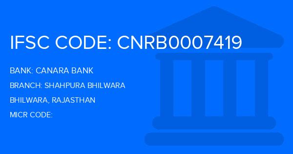 Canara Bank Shahpura Bhilwara Branch IFSC Code