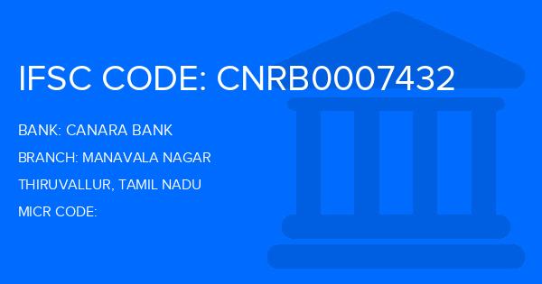 Canara Bank Manavala Nagar Branch IFSC Code
