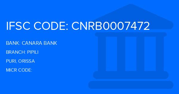 Canara Bank Pipili Branch IFSC Code
