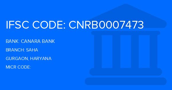 Canara Bank Saha Branch IFSC Code