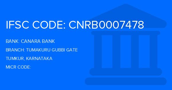Canara Bank Tumakuru Gubbi Gate Branch IFSC Code