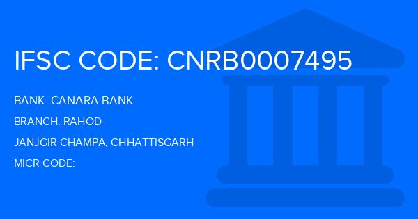 Canara Bank Rahod Branch IFSC Code
