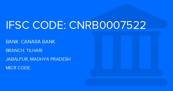 Canara Bank Tilhari Branch IFSC Code