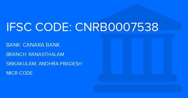Canara Bank Ranasthalam Branch IFSC Code