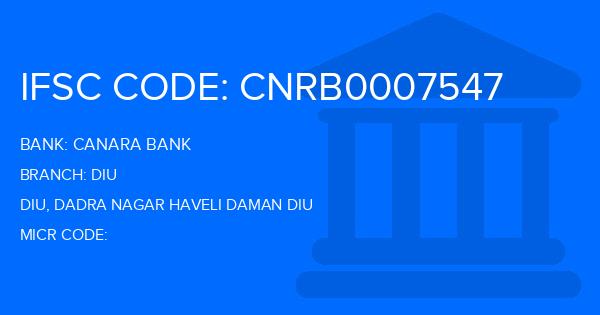 Canara Bank Diu Branch IFSC Code