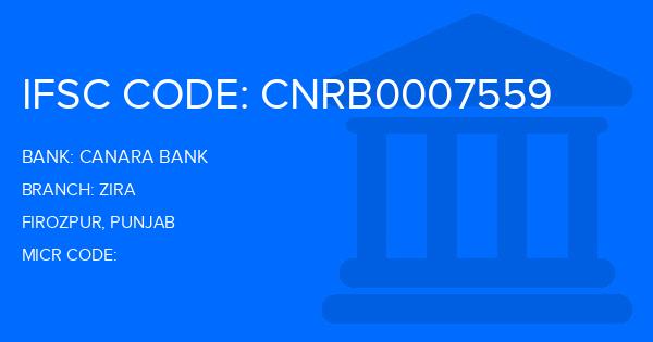 Canara Bank Zira Branch IFSC Code