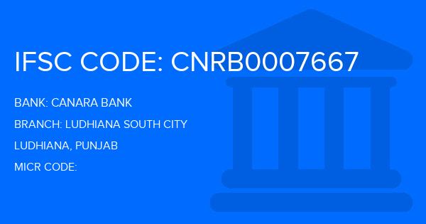 Canara Bank Ludhiana South City Branch IFSC Code