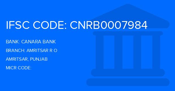 Canara Bank Amritsar R O Branch IFSC Code