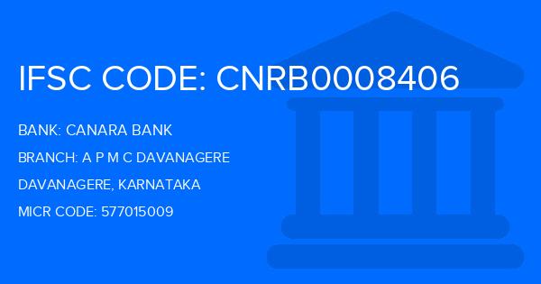Canara Bank A P M C Davanagere Branch IFSC Code