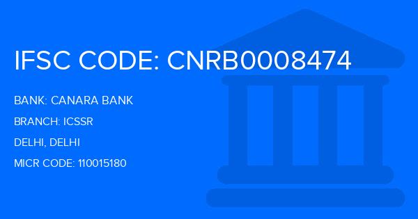 Canara Bank Icssr Branch IFSC Code
