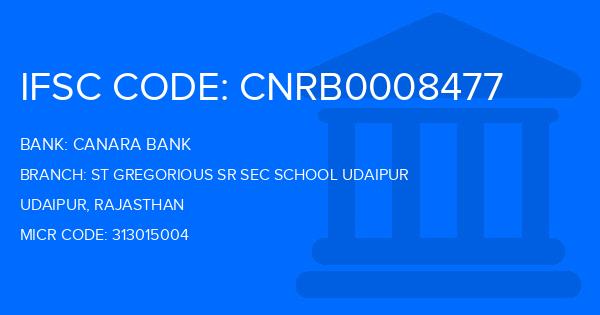 Canara Bank St Gregorious Sr Sec School Udaipur Branch IFSC Code