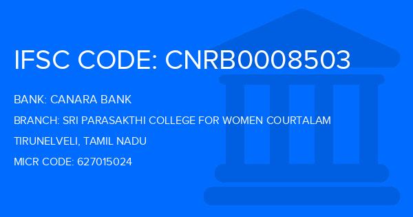 Canara Bank Sri Parasakthi College For Women Courtalam Branch IFSC Code