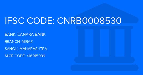 Canara Bank Miraz Branch IFSC Code