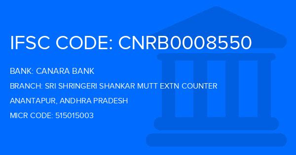 Canara Bank Sri Shringeri Shankar Mutt Extn Counter Branch IFSC Code