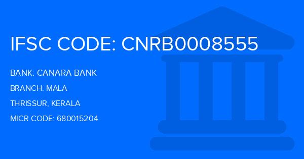 Canara Bank Mala Branch IFSC Code