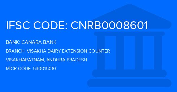 Canara Bank Visakha Dairy Extension Counter Branch IFSC Code