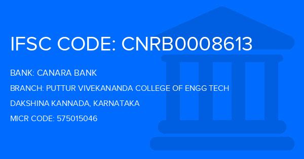 Canara Bank Puttur Vivekananda College Of Engg Tech Branch IFSC Code