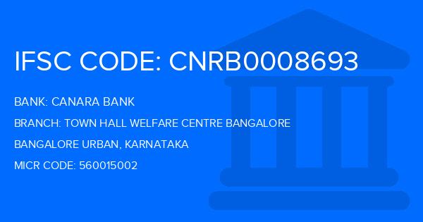 Canara Bank Town Hall Welfare Centre Bangalore Branch IFSC Code