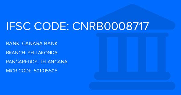 Canara Bank Yellakonda Branch IFSC Code