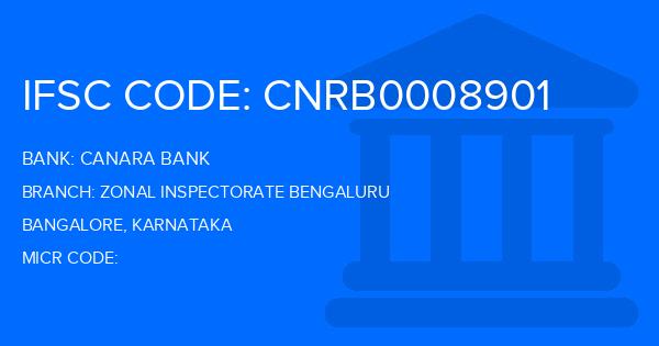 Canara Bank Zonal Inspectorate Bengaluru Branch IFSC Code