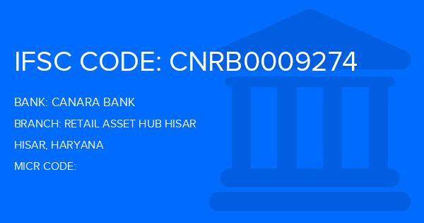 Canara Bank Retail Asset Hub Hisar Branch IFSC Code