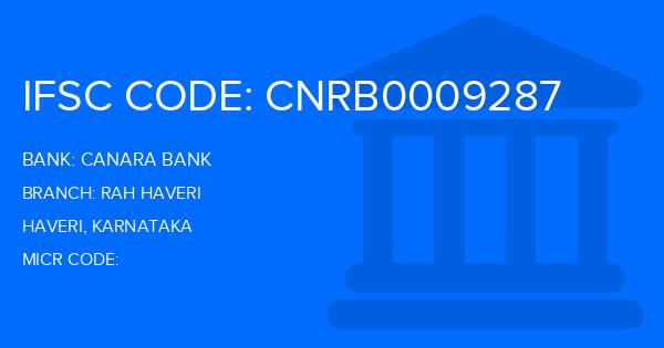 Canara Bank Rah Haveri Branch IFSC Code