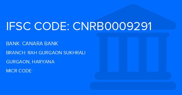 Canara Bank Rah Gurgaon Sukhrali Branch IFSC Code