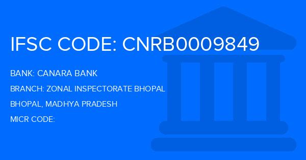 Canara Bank Zonal Inspectorate Bhopal Branch IFSC Code