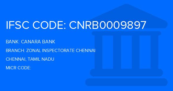 Canara Bank Zonal Inspectorate Chennai Branch IFSC Code
