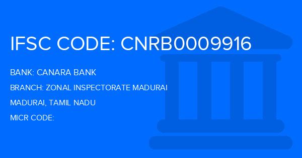 Canara Bank Zonal Inspectorate Madurai Branch IFSC Code